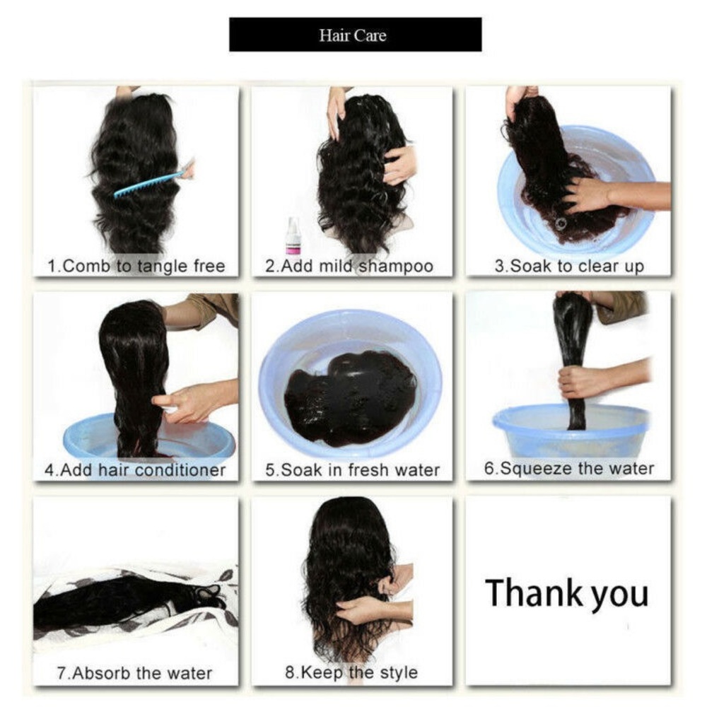 18Clips Black hair straight extension clips - Picture 3 of 5